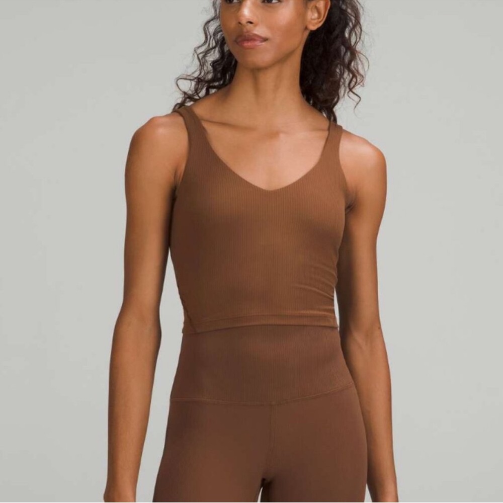 lululemon athletica Brown Crop Top align ribbed 4